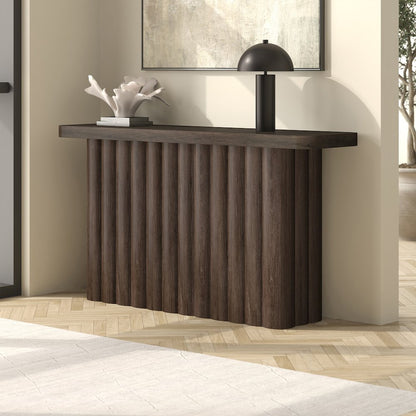 Henn&Hart 55'' Fluted Modern Rectangular Console Table, Ribbed Entryway Table