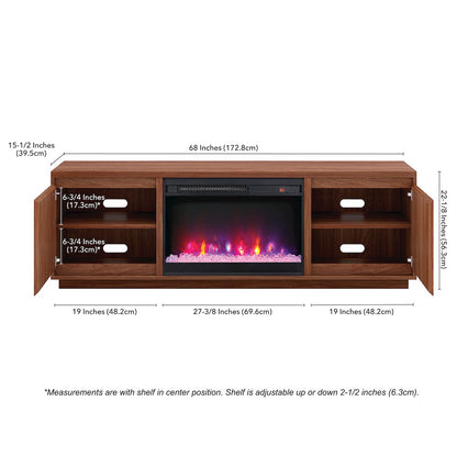 Presque Rectangular TV Stand with 26" Crystal Fireplace for TV's up to 75"