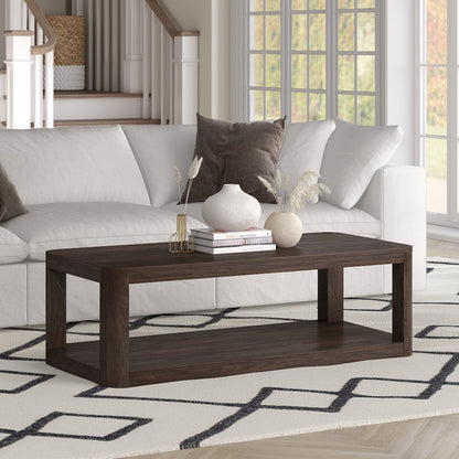 Stellan 47" Wide Rectangular Coffee Table in Alder Brown