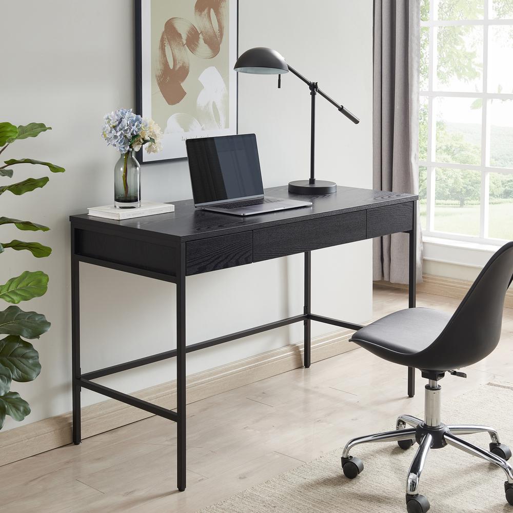 Evans 47.75'' Wide Rectangular Writing Desk in Black