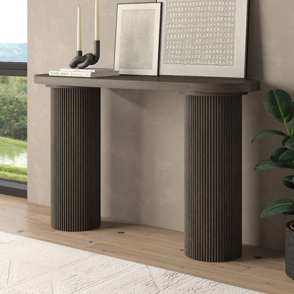 Henn&Hart 55" Rectangular Fluted Console Table, Ribbed Entryway Table, Sofa