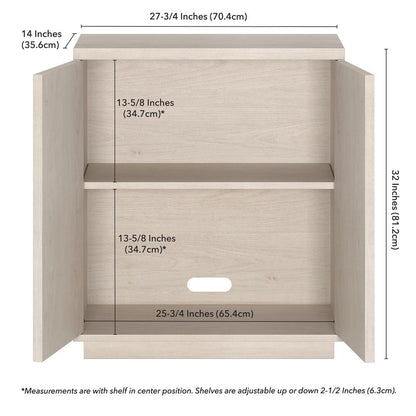 Alston 28" Wide Rectangular Accent Cabinet in Alder White