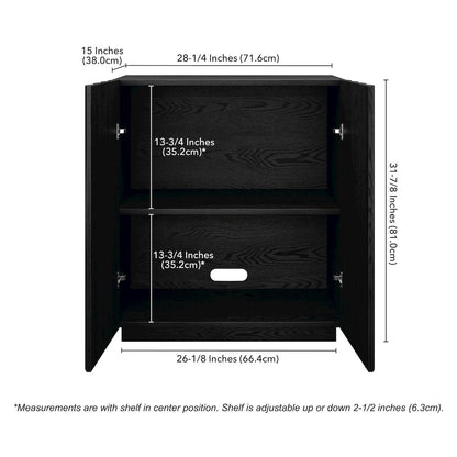 Henn&Hart 28'' Rectangular Fluted Accent Cabinet, Ribbed Sideboard Buffet
