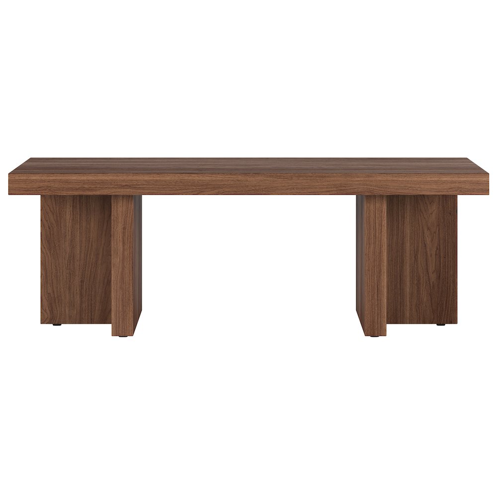Dimitra 44" Wide Rectangular Coffee Table in Satin Walnut