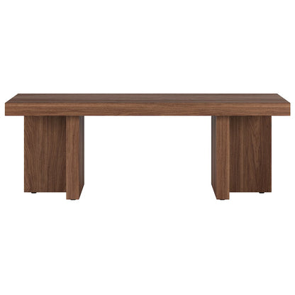 Dimitra 44" Wide Rectangular Coffee Table in Satin Walnut