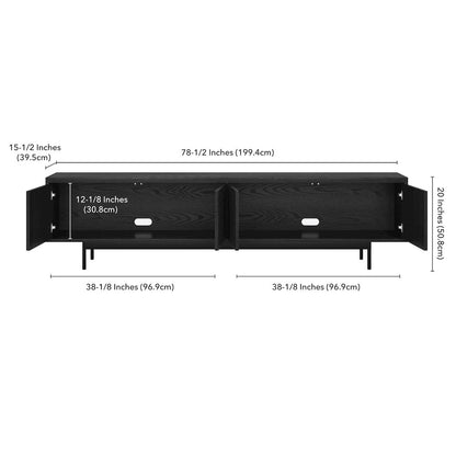 Whitman Rectangular TV Stand for TV's up to 85" in Black Grain