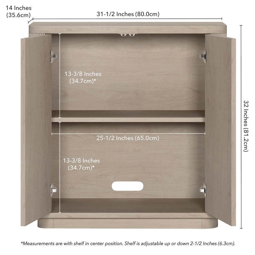Easton 32" Wide Rectangular Accent Cabinet in Alder White