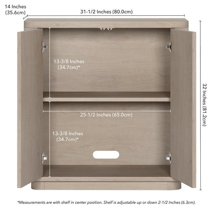 Easton 32" Wide Rectangular Accent Cabinet in Alder White