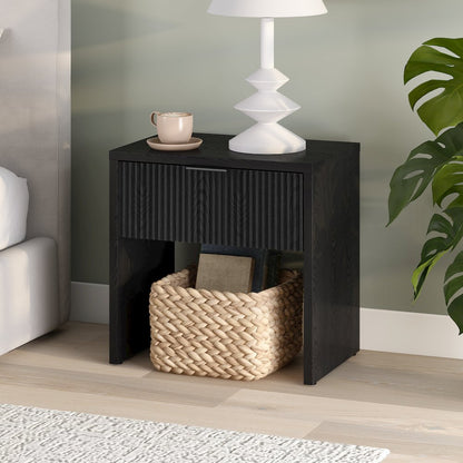 Kenslow 24" Wide Rectangular Nightstand in Black Grain