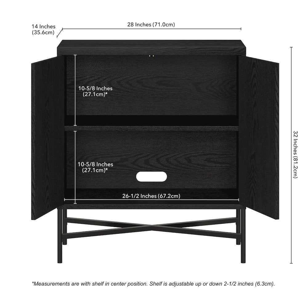 Henn&Hart 28" Fluted Accent Cabinet, Ribbed Modern Sideboard Buffet Cabinet