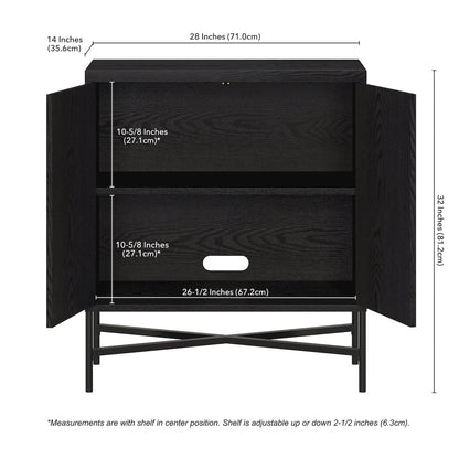 Henn&Hart 28" Fluted Accent Cabinet, Ribbed Modern Sideboard Buffet Cabinet