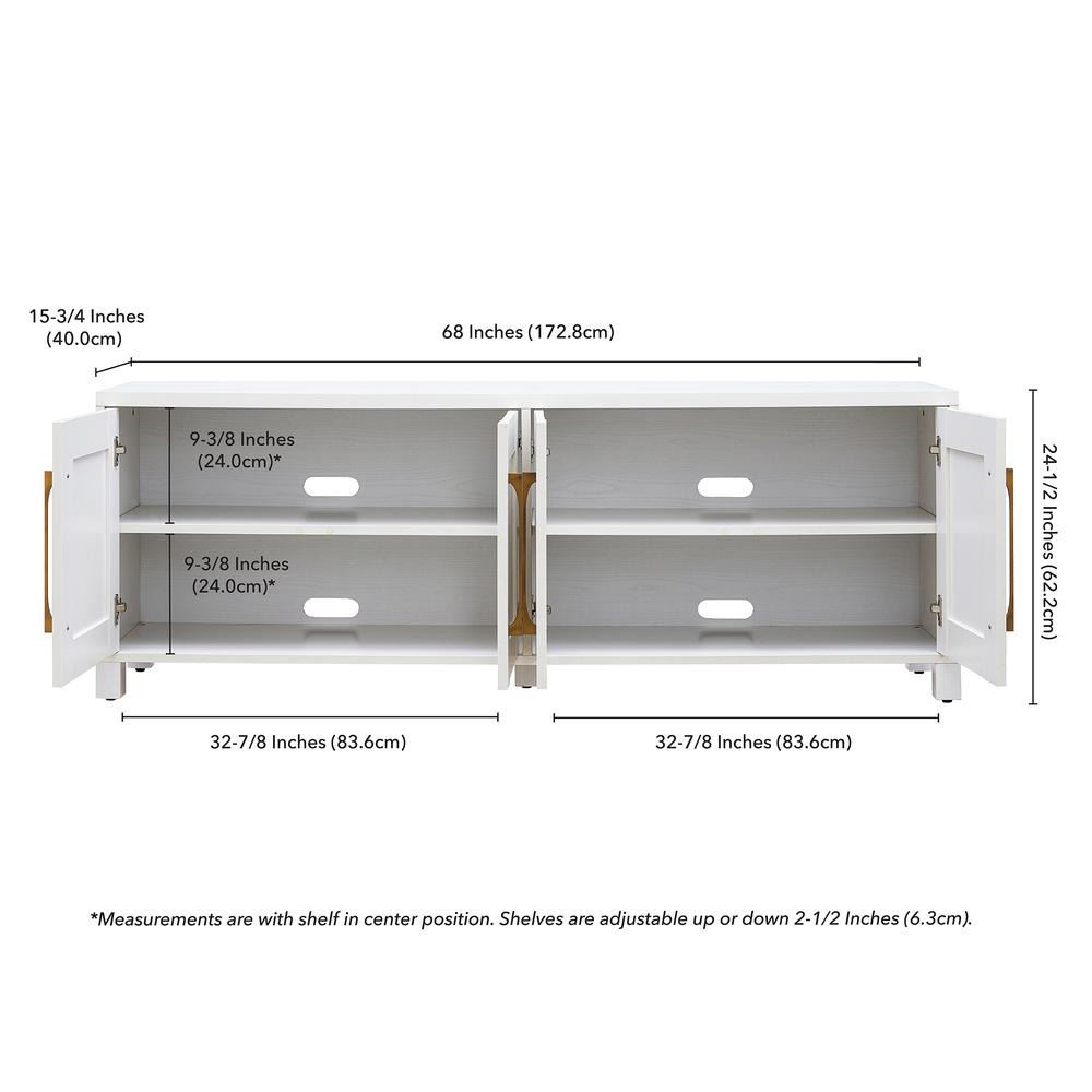 Chabot Rectangular TV Stand for TV's up to 80" in White
