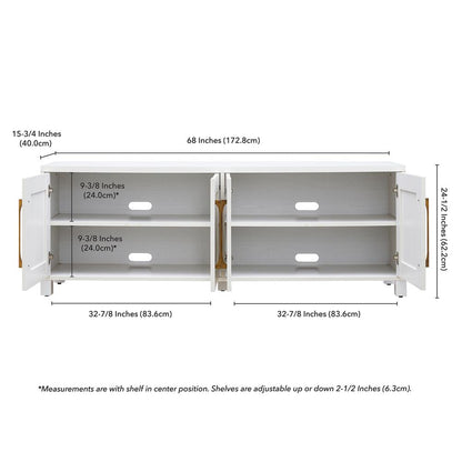 Chabot Rectangular TV Stand for TV's up to 80" in White