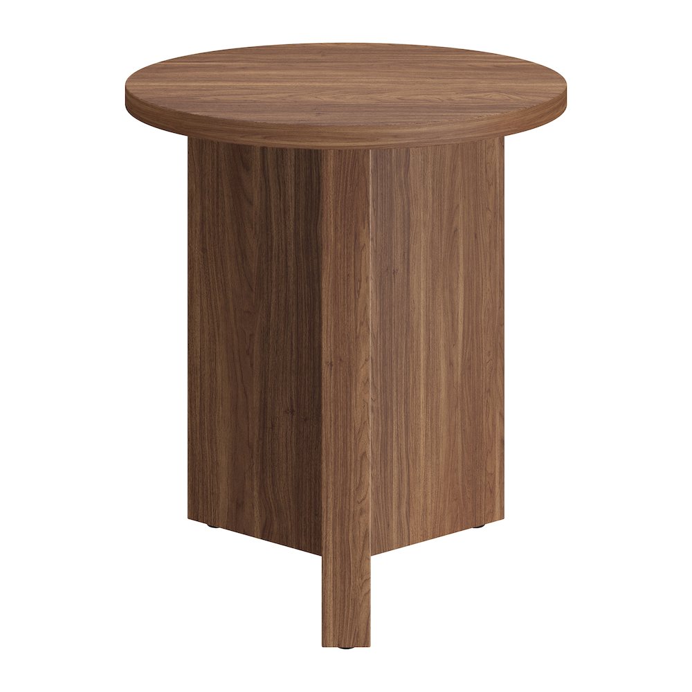 Anders 20" Wide Round Side Table in Satin Walnut