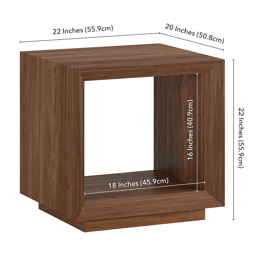 Tannen 22" Wide Rectangular Side Table in Satin Walnut