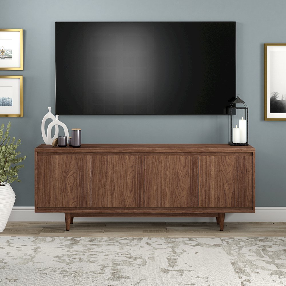 Duran Rectangular TV Stand for TV's up to 75" in Satin Walnut