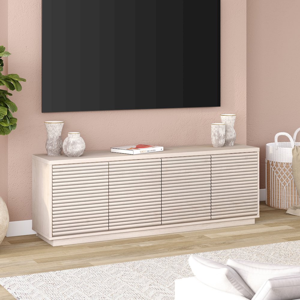 Tullis Rectangular TV Stand for TV's up to 78" in Alder White
