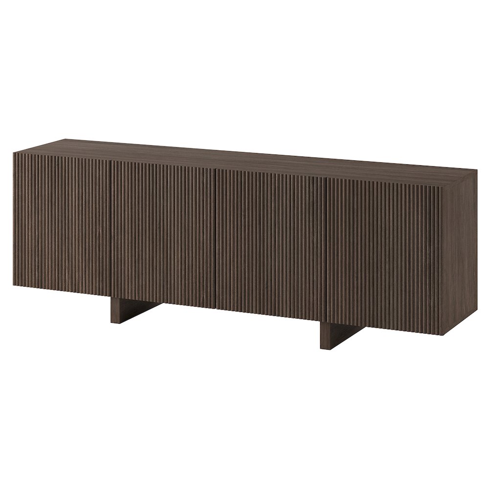 Henn&Hart Fluted TV Stand for TVs up to 75'' with 4 Ribbed Doors, 3 Storage