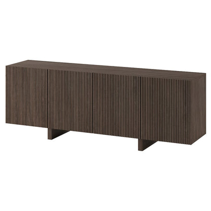 Henn&Hart Fluted TV Stand for TVs up to 75'' with 4 Ribbed Doors, 3 Storage