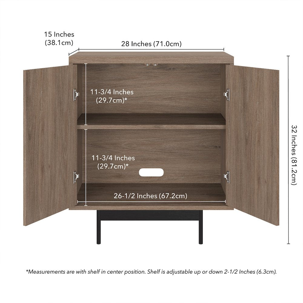 Whitman 28" Wide Rectangular Accent Cabinet in Antiqued Gray Oak