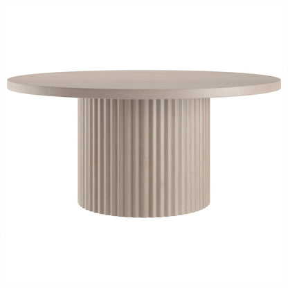 Rollan 32" Wide Round Coffee Table in Alder White