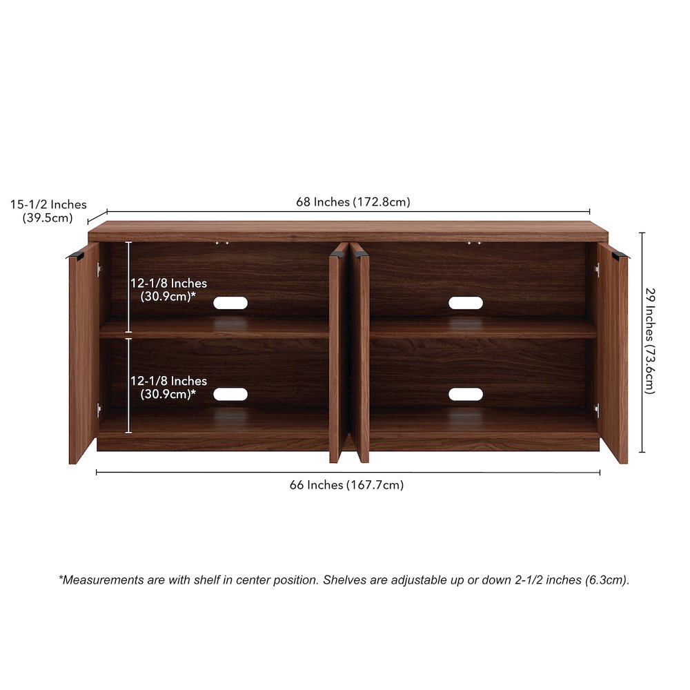 Mansfield 68" Wide Rectangular Buffet Table in Satin Walnut