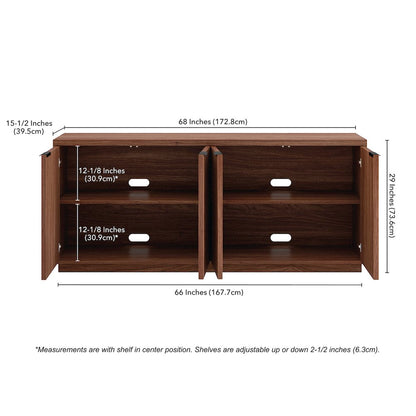Mansfield 68" Wide Rectangular Buffet Table in Satin Walnut