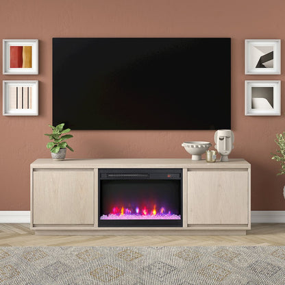 Presque Rectangular TV Stand with 26" Crystal Fireplace for TV's up to 75"