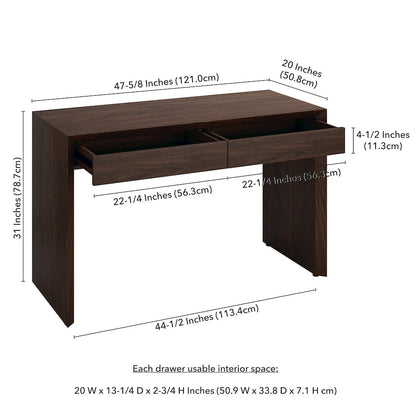 Pembroke 48'' Wide Rectangular Desk in Alder Brown