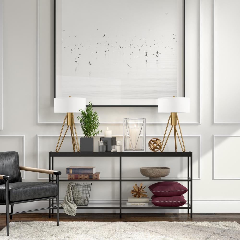 Alexis 64'' Wide Rectangular Console Table in Blackened Bronze