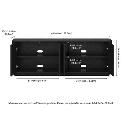 Easton Rectangular TV Stand for TV's up to 75" in Black Grain