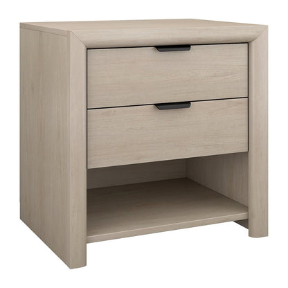 Henn&Hart 24" Modern Wooden Rectangular Nightstand, Side Table with 2 Storage