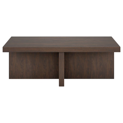 Elna 44" Wide Rectangular Coffee Table in Alder Brown