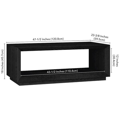 Tannen 48" Wide Rectangular Coffee Table in Black Grain