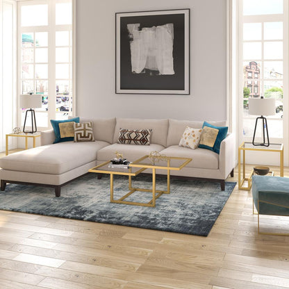 Amalie 43'' Wide Square Coffee Table in Brass