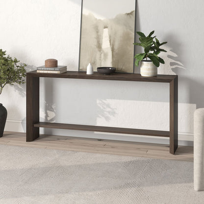 Osman 64" Wide Rectangular Console Table in Alder Brown