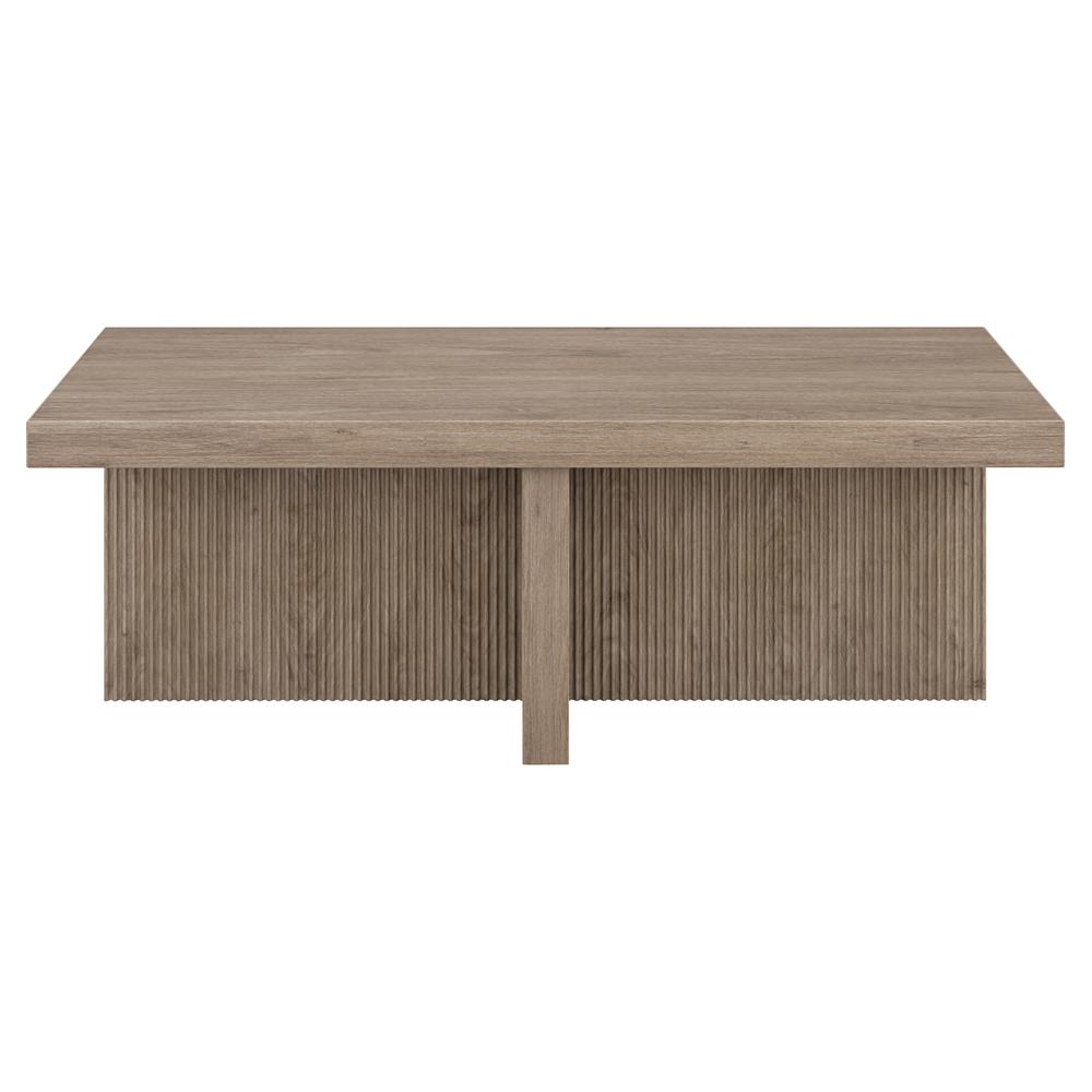 Holm 44" Wide Rectangular Coffee Table in Antiqued Gray Oak