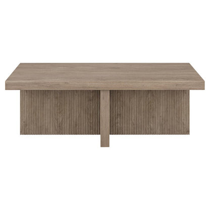 Holm 44" Wide Rectangular Coffee Table in Antiqued Gray Oak