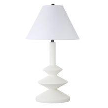 Abilene 28" Tall Triple Gourd Lamp with Fabric Shade in Matte White/White