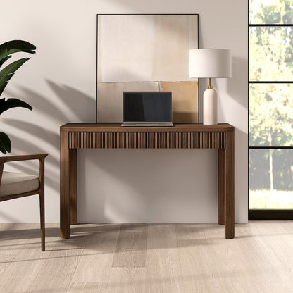 Henn&Hart 47.5'' Modern Rectangular Wooden Fluted Home Office Desk, Computer