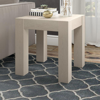 Langston 22" Wide Square Side Table in Alder White