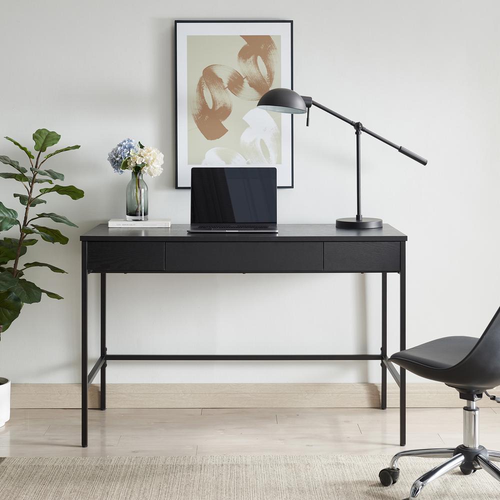 Evans 47.75'' Wide Rectangular Writing Desk in Black