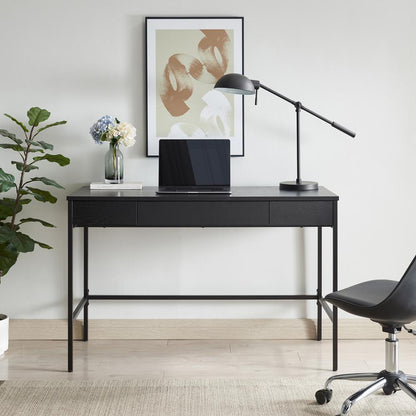 Evans 47.75'' Wide Rectangular Writing Desk in Black