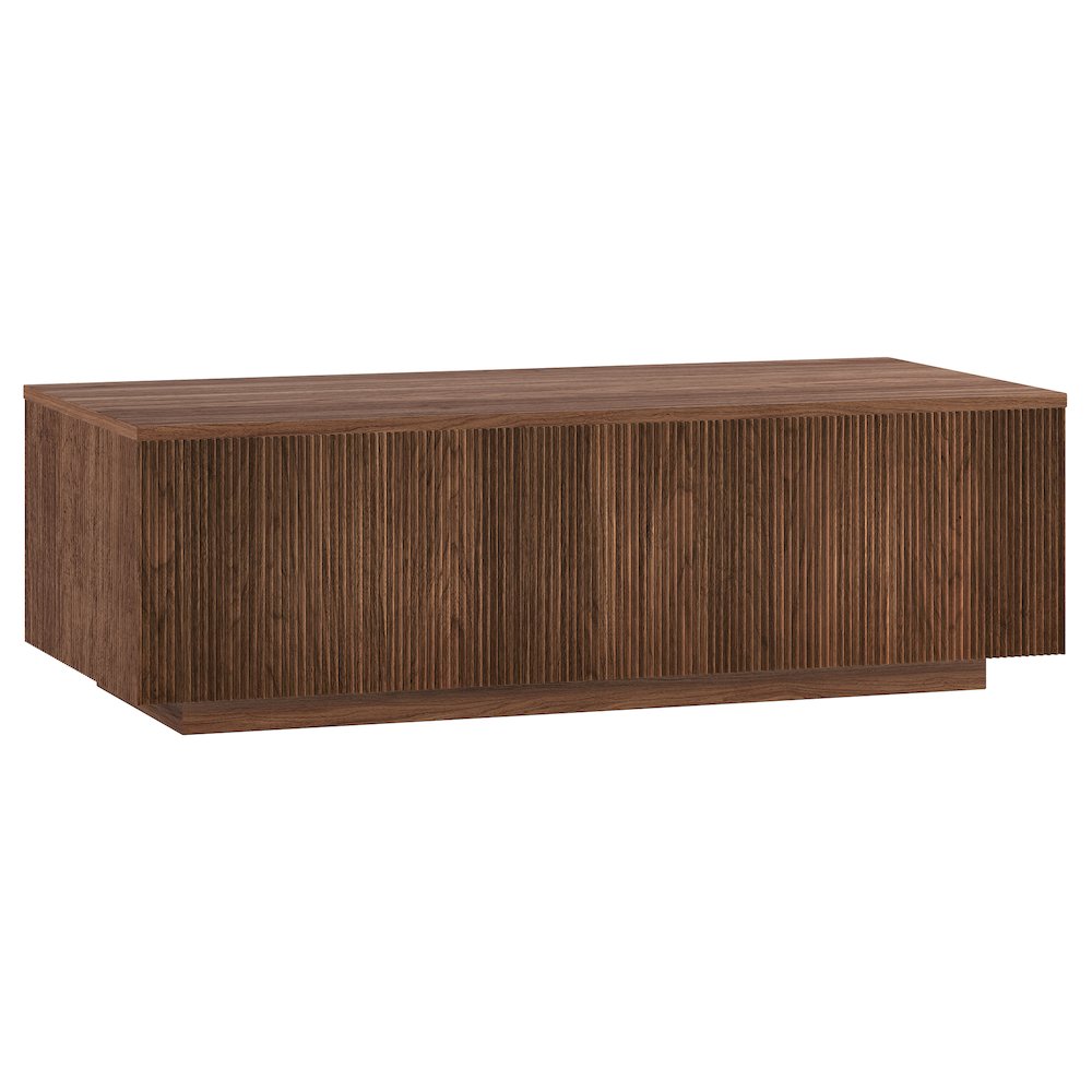 Reyes 48" Wide Rectangular Coffee Table in Satin Walnut