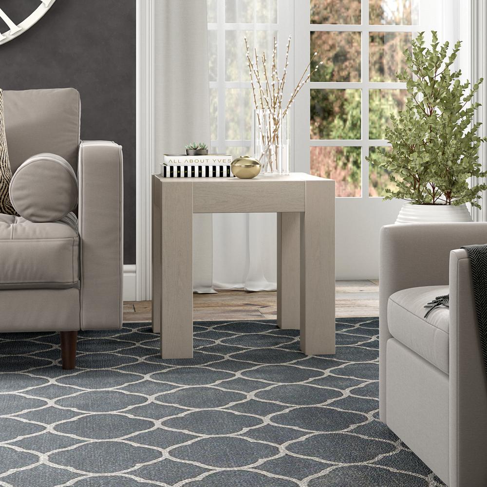 Langston 22" Wide Square Side Table in Alder White