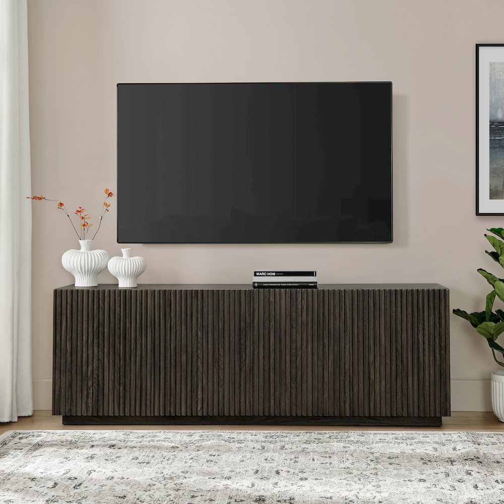 Tyler Rectangular TV Stand for TV's up to 78" in Alder Brown