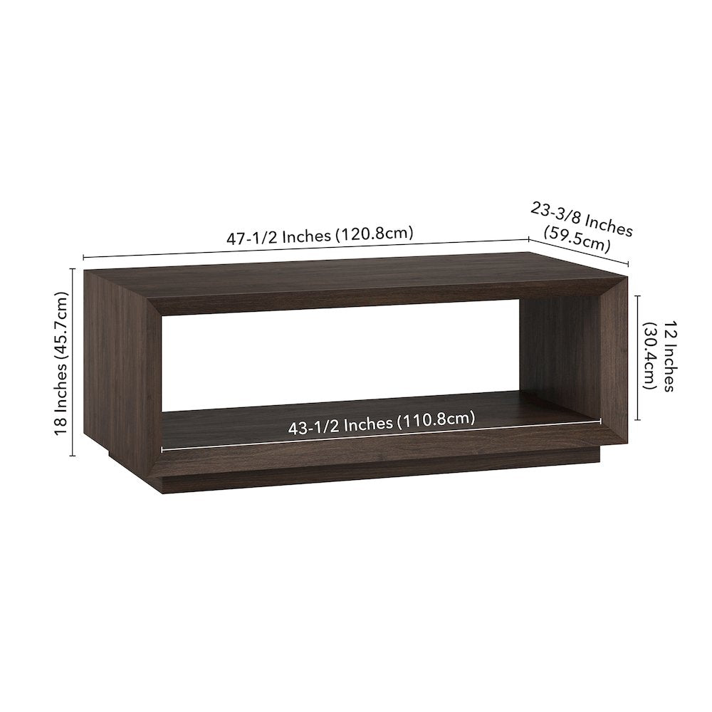 Tannen 48" Wide Rectangular Coffee Table in Alder Brown