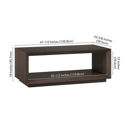 Tannen 48" Wide Rectangular Coffee Table in Alder Brown