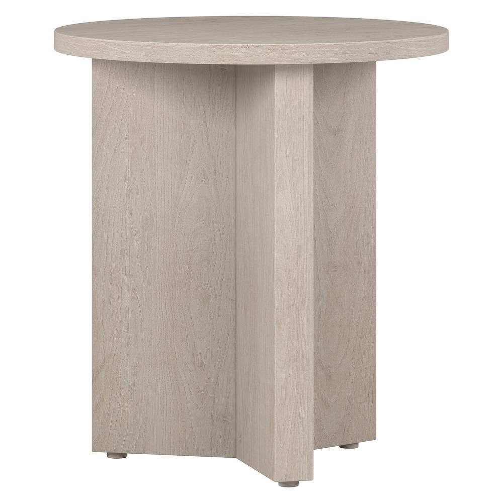 Anders 20" Wide Round Side Table in Alder White