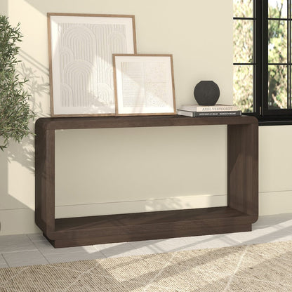 Henn&Hart 55" Modern Rectangular Console Table with Plinth Base and Open